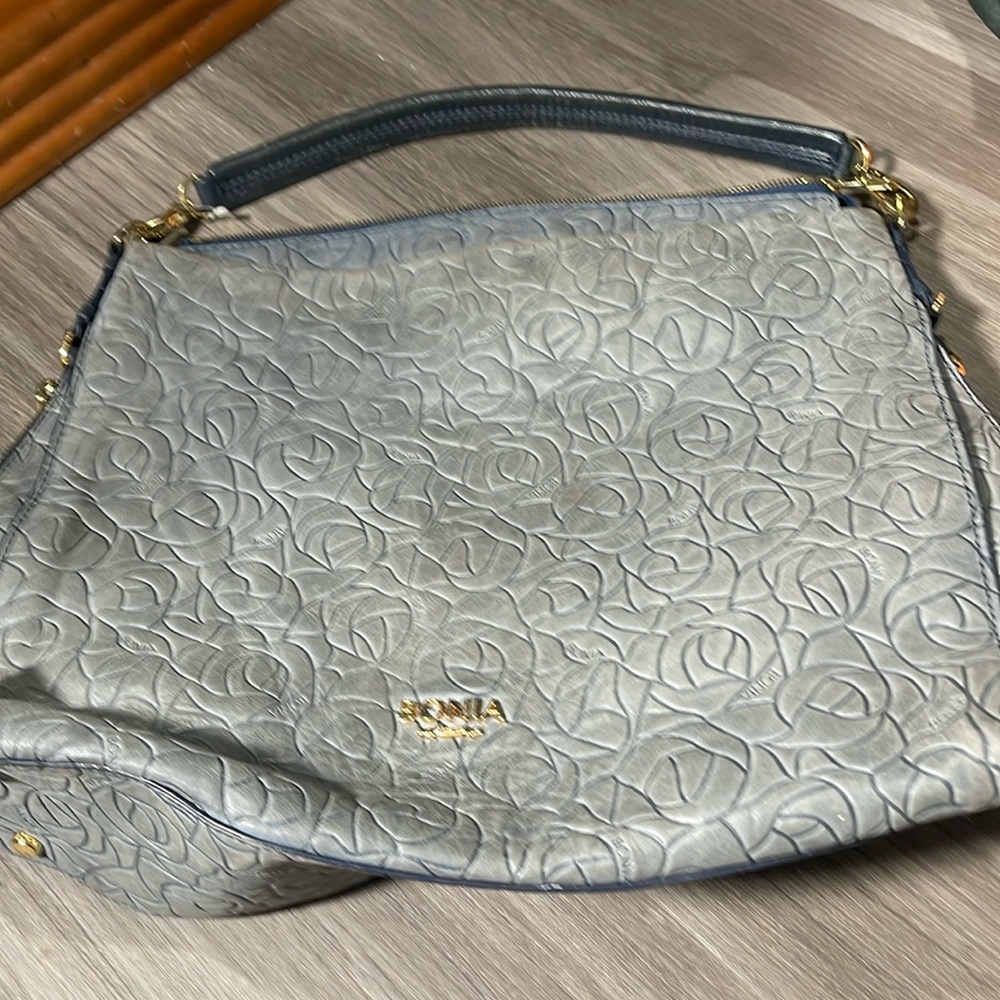 Bonia Italy large leather grey embossed tote bag excellent condition